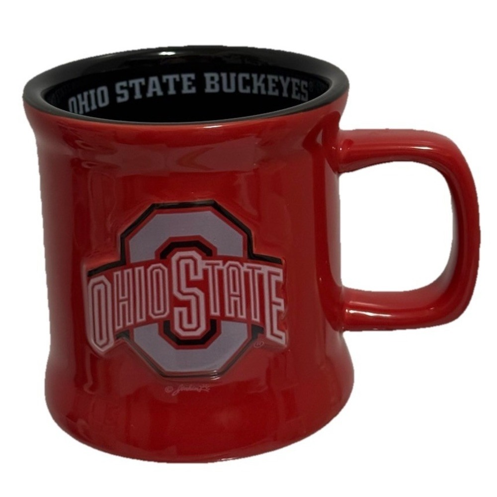 Ohio State Buckeyes Coffee Mug Red‎ Black OSU Logo Ceramic Diner Style Cup NCAA